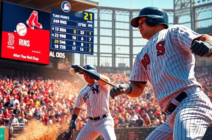 Baseball game with players in action.