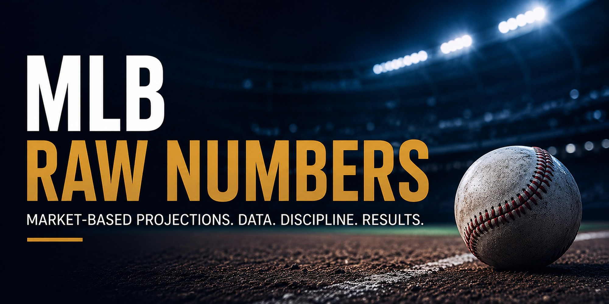 MLB Raw Numbers market-based projections with baseball field and data-driven analysis