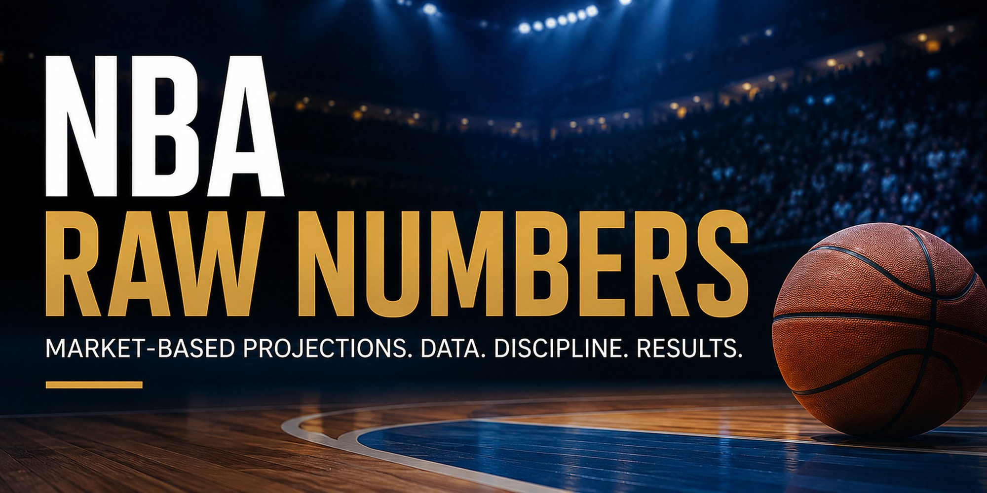 NBA Raw Numbers market-based projections with basketball court and data-driven analysis