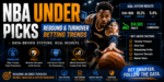 NBA under picks rebound and turnover betting trends backed by SDQL and Raw Numbers
