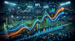 NFL betting systems data analysis showing market trends and betting lines