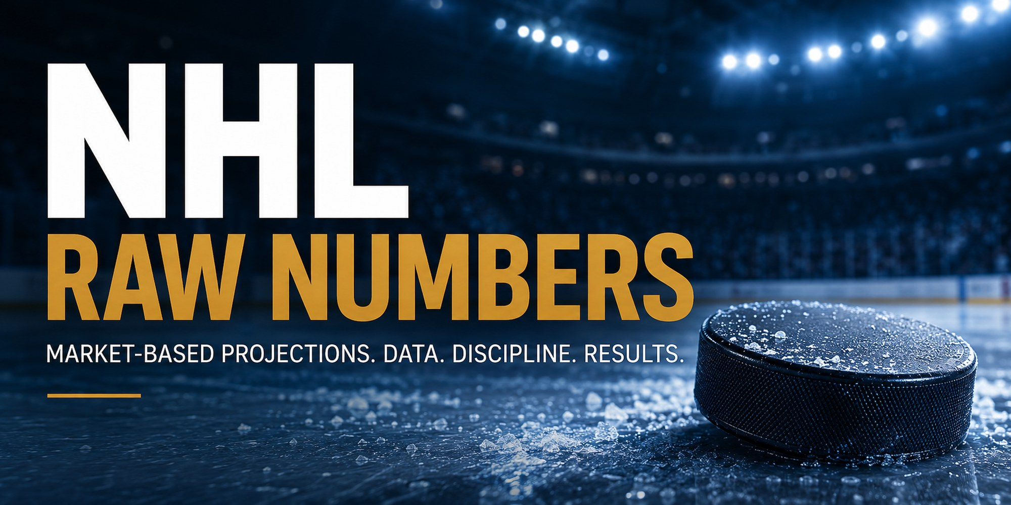 NHL Raw Numbers betting market projections displayed on a hockey arena scoreboard